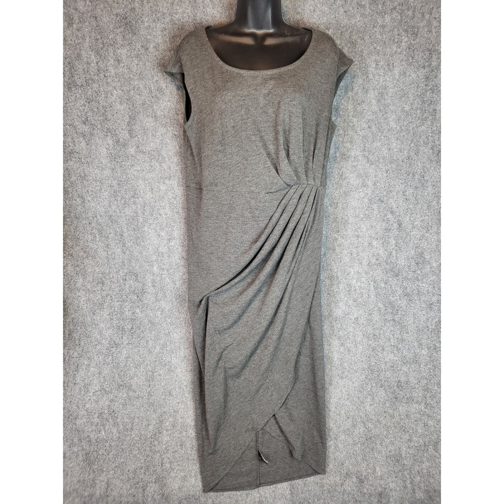 Torrid Gray Studio‎ Knit Shirred Tulip Dress Plus Size 0 L 12 Casual Midi Ruched